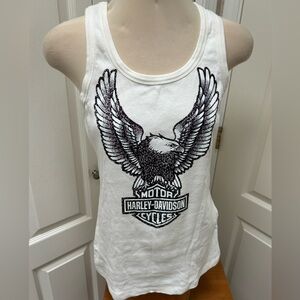 Harley-Davidson White Tank with Eagle Design